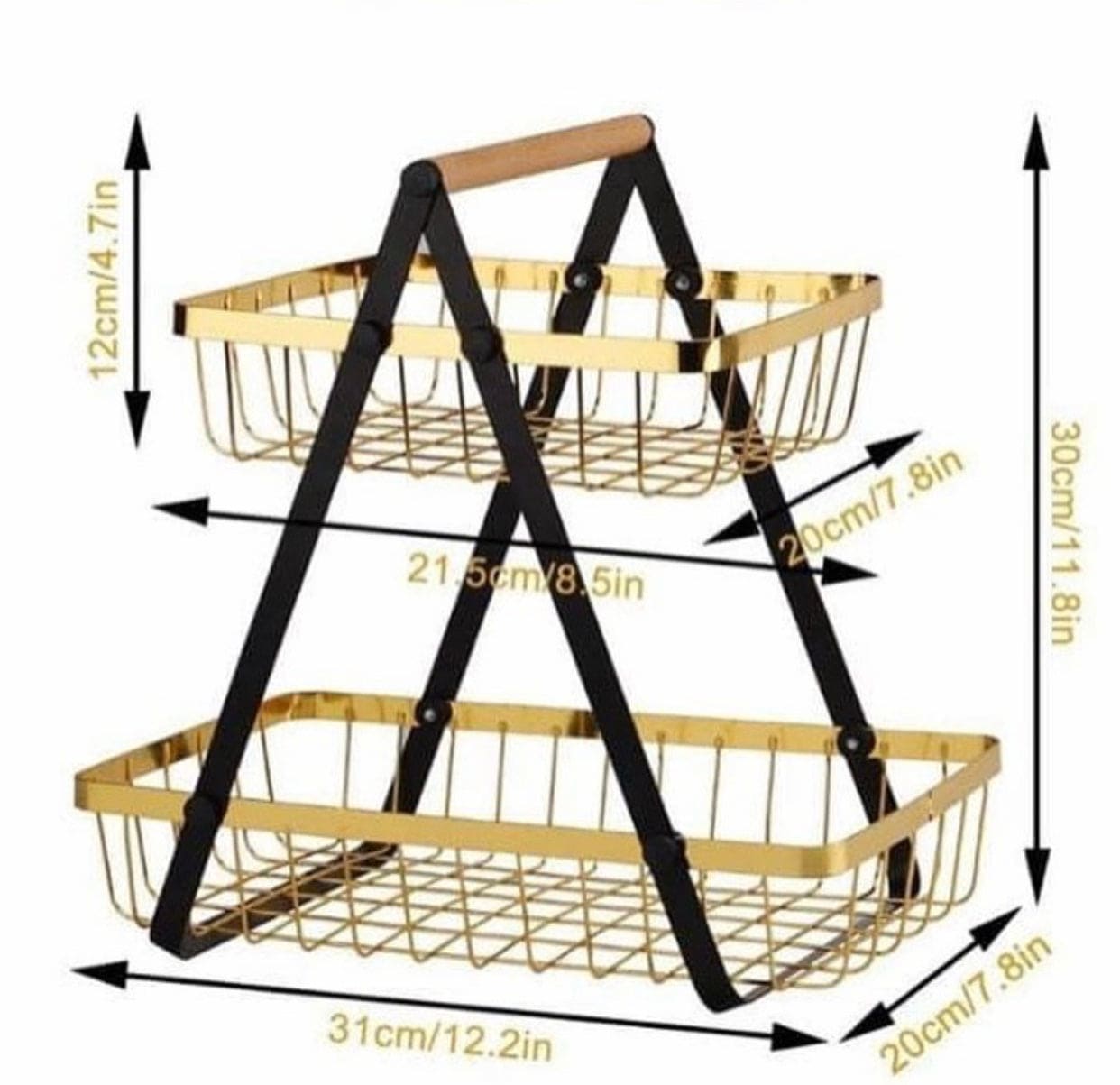 2 Tier Metal Fruit Basket, Portable Kitchen Storage Countertops Shelf Rack, Fruit Vegetable Household Toiletries 2 Tier Metal Fruit Basket, Portable Kitchen Storage Countertops Shelf Rack, Fruit Vegetable Household Toiletries